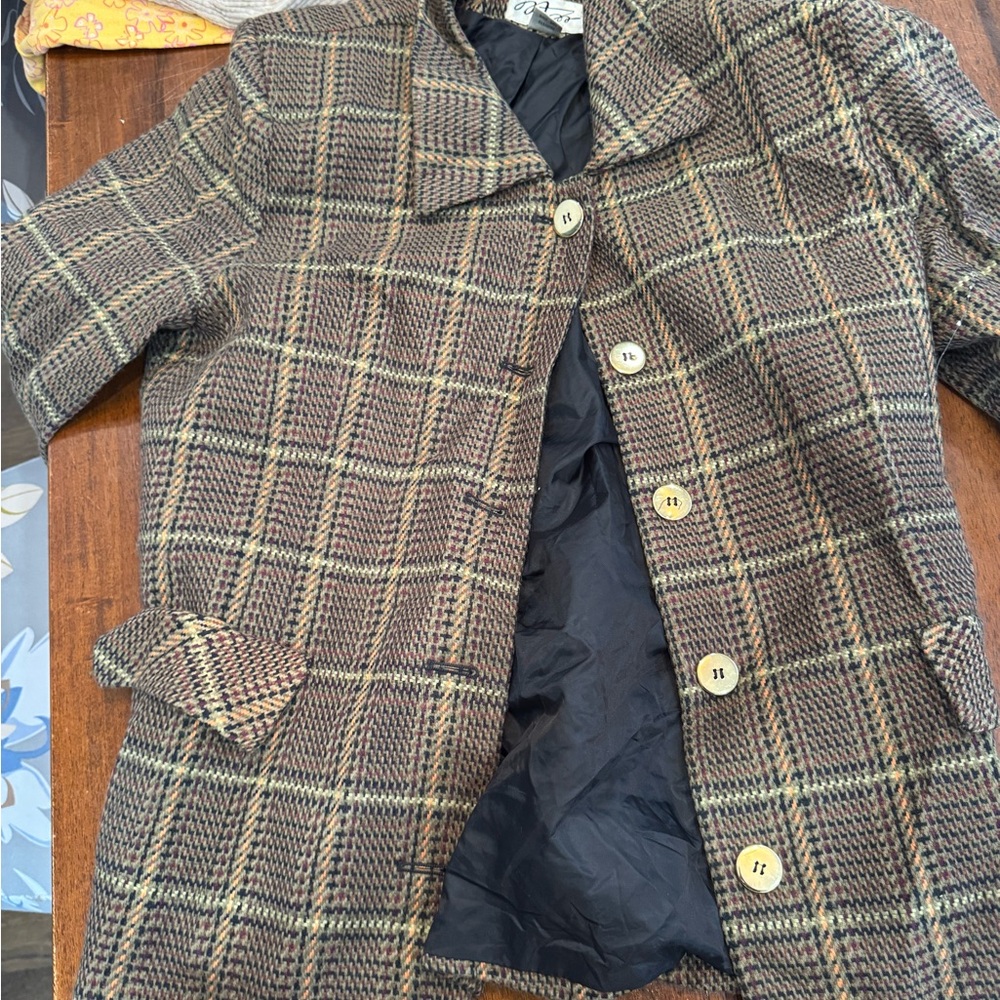 Plaid Button-Up Coat